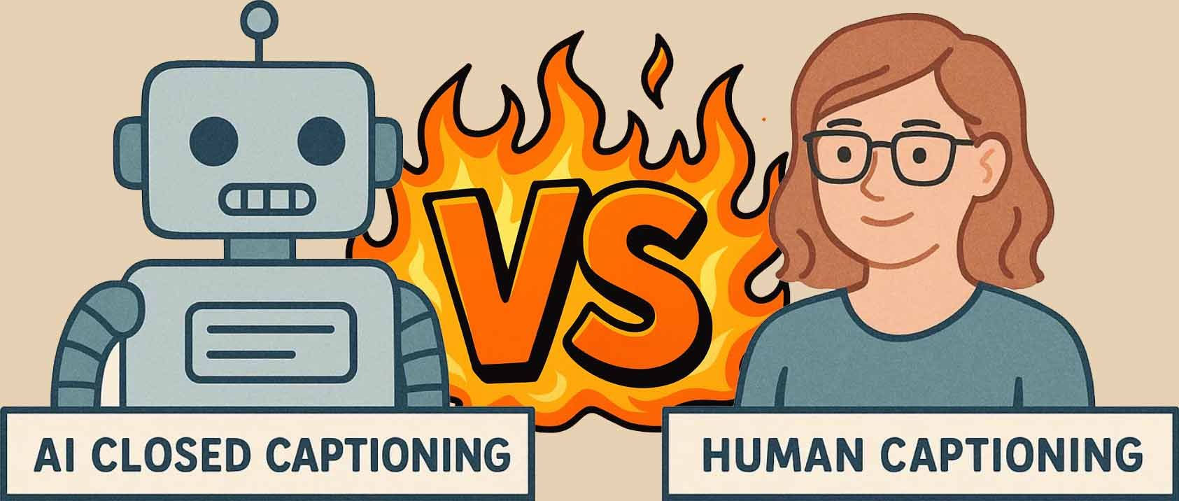 AI Closed Captions vs Human Captioning